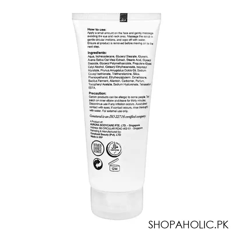 CoNatural Professional Facial Scrub, Gently Cleanses & Removes Dead Skin, Provides Brighter Skin, 200ml - Image 2