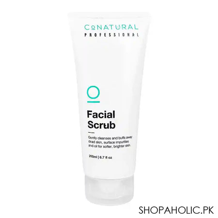 CoNatural Professional Facial Scrub, Gently Cleanses & Removes Dead Skin, Provides Brighter Skin, 200ml - Main Image