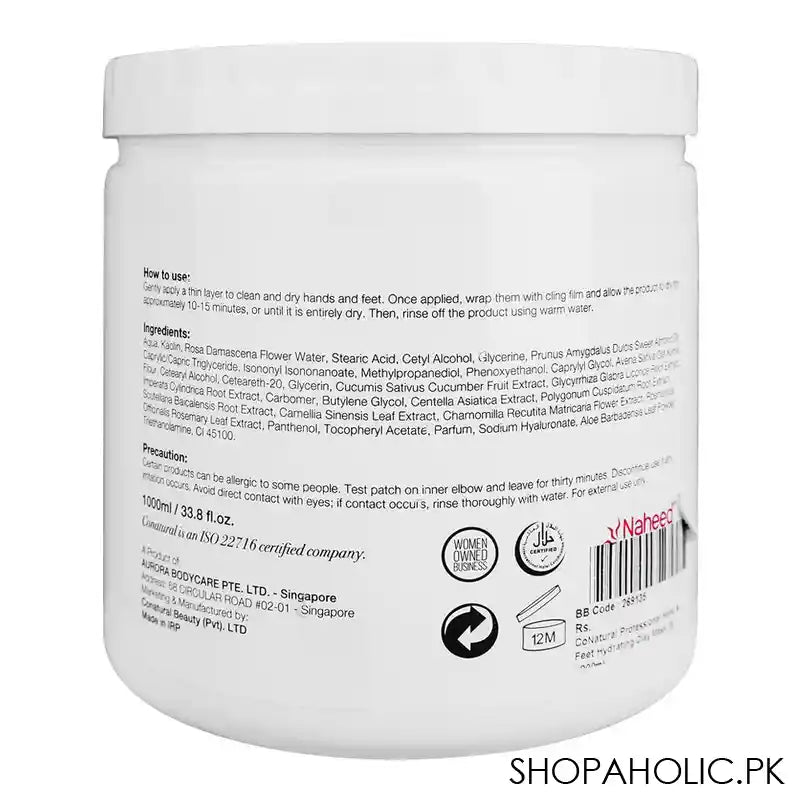 CoNatural Professional Hand & Feet Hydrating Clay Mask 3, Hyaluronic Acid, 1000ml - Image 3