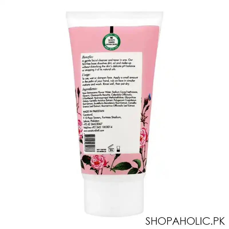 conatural rose face wash, 150ml image2