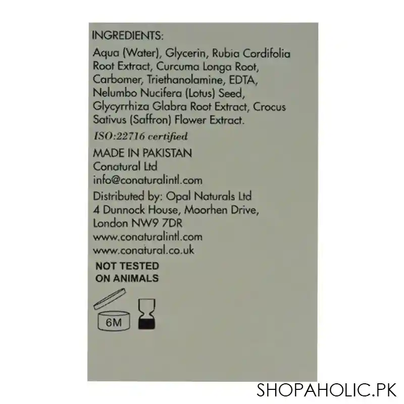 conatural saffron complexion builder, firming & brightening gel, for normal to oily skin, 50ml image4