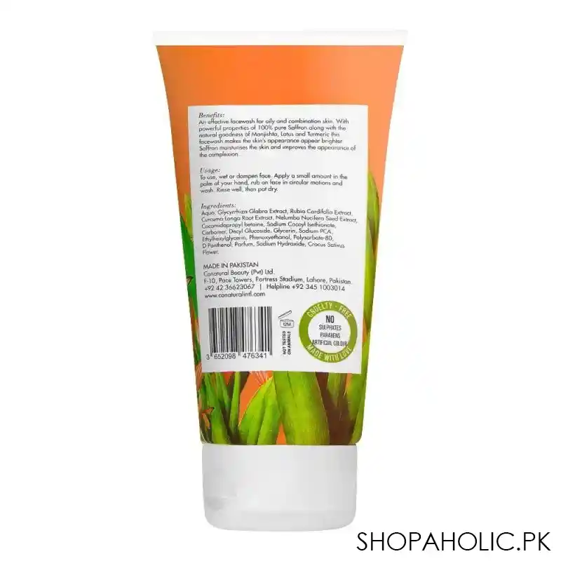conatural saffron face wash, calms & brightens skin, 150ml image2