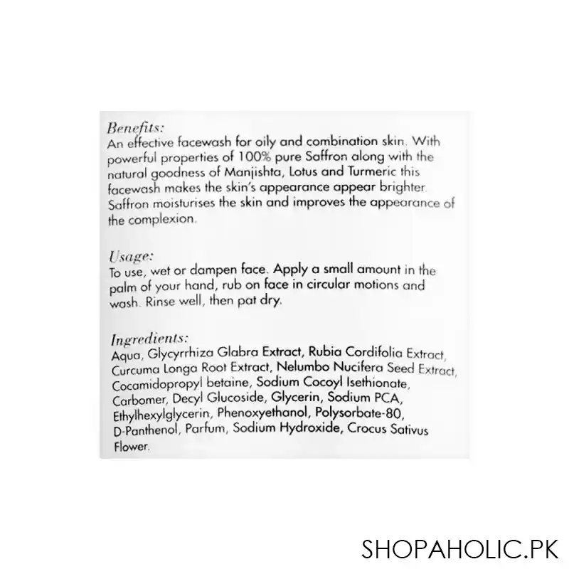 conatural saffron face wash, calms & brightens skin, 150ml image3