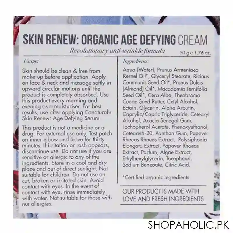 conatural skin renew organic age defying cream, 50g image3