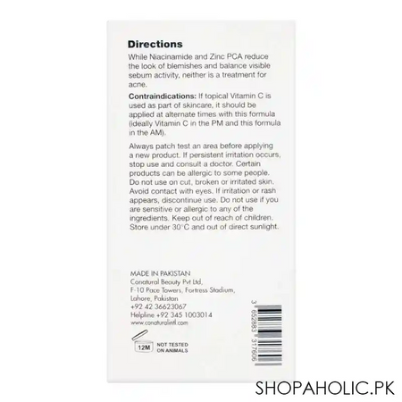 conatural super activs niacinamide 10% & zinc 1% skin serum, for all skin types, 30ml image2
