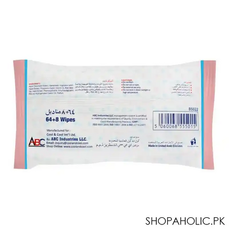 cool & cool baby wipes, 72 pack image2
