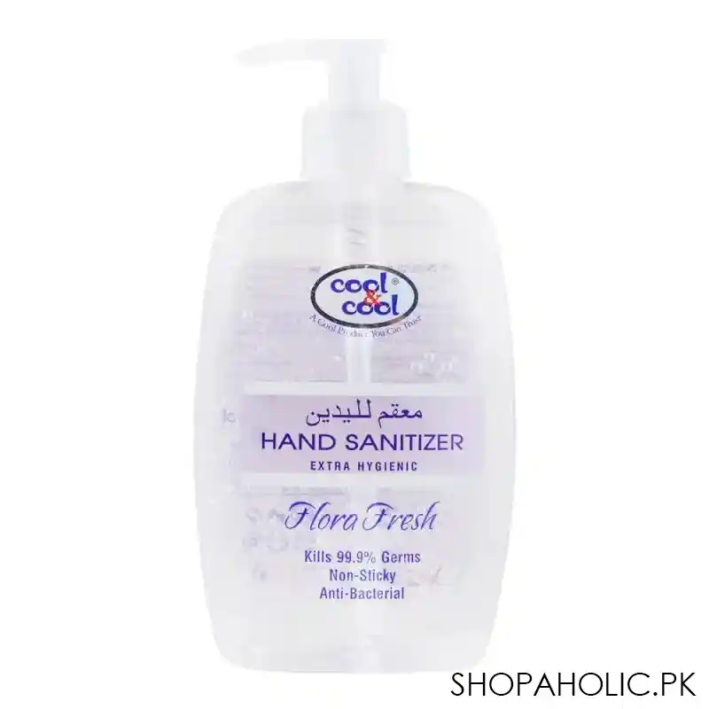 cool & cool flora fresh anti bacterial hand sanitizer, non sticky, 500ml main image