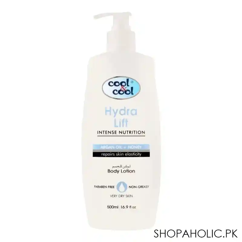 cool & cool intense nutrition hydra lift argan oil + honey body lotion, very dry skin, 500ml main image