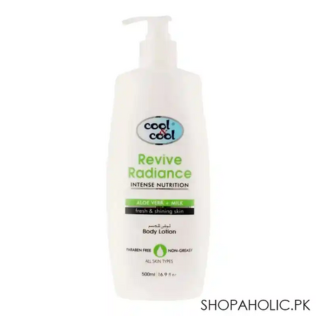 cool & cool intense nutrition revive radiance aloe vera + milk body lotion, all skin types, 500ml main image