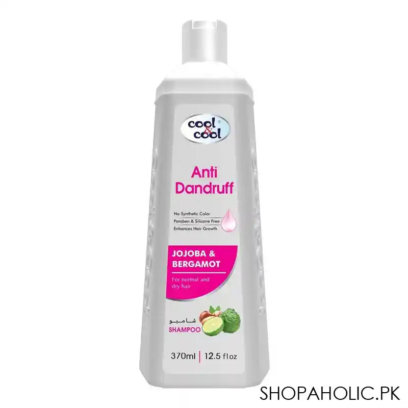 Cool & Cool Jojoba & Bergamot Anti Dandruff Shampoo, Paraben & Silicone Free, 370ml - Main Image
