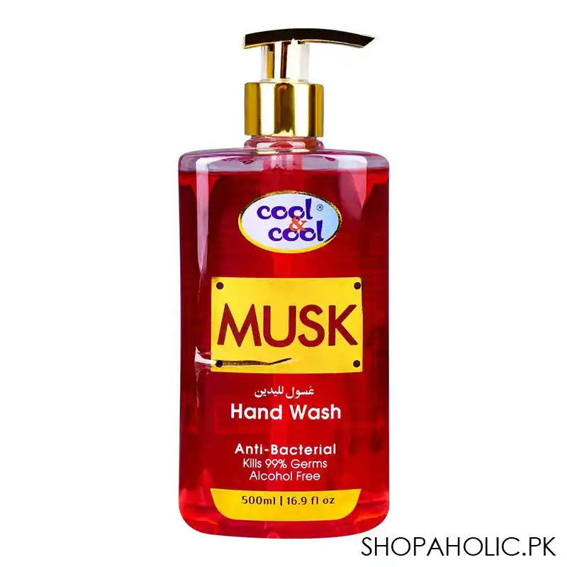 Cool & Cool Musk Anti-Bacterial Hand Wash, Alcohol-Free, 99% Germ-Killing Formula, 500ml - Main Image