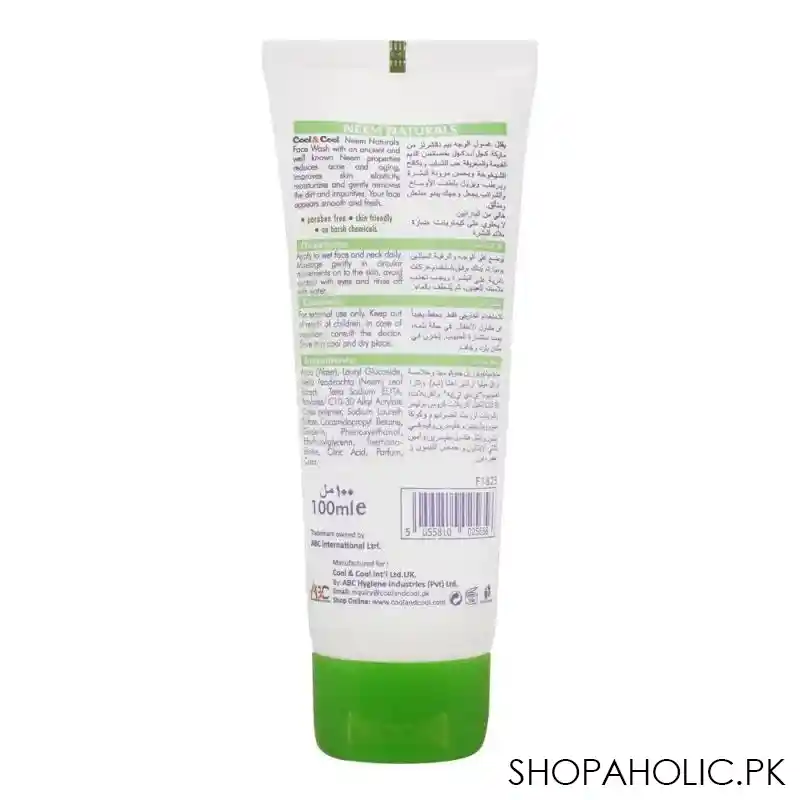 cool & cool neem naturals nourishing care face wash, normal to oily skin, 100ml image2