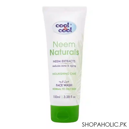 cool & cool neem naturals nourishing care face wash, normal to oily skin, 100ml main image