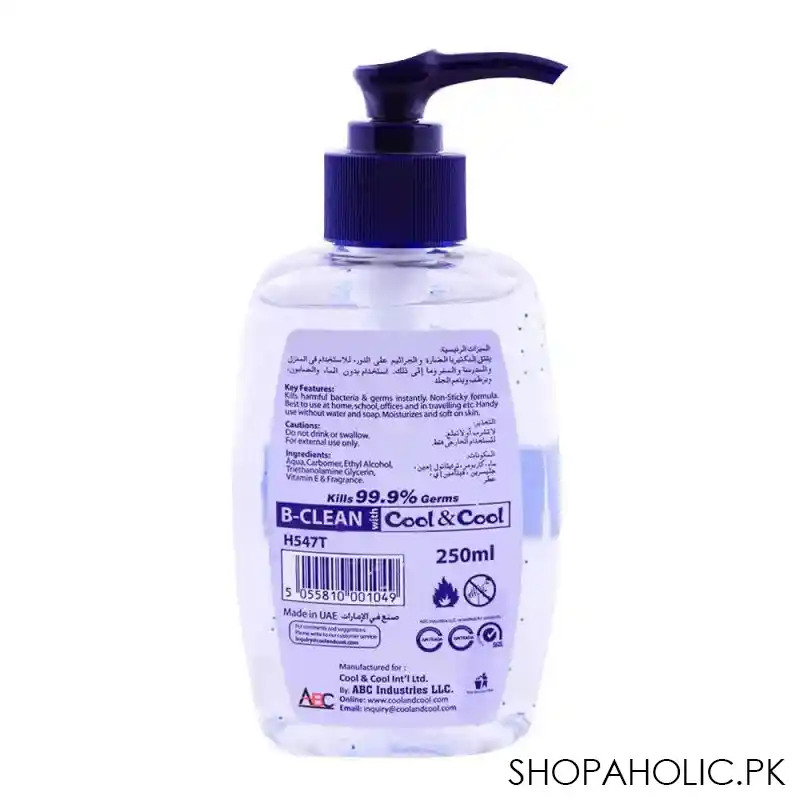 cool & cool travelling hand sanitizer 250ml image2