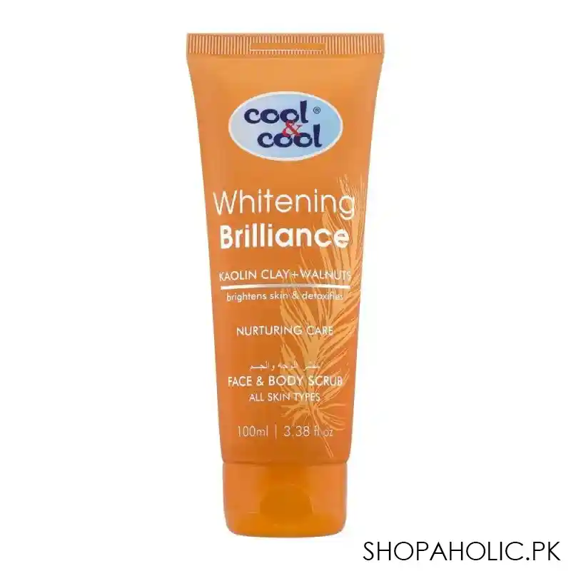 cool & cool whitening brilliance nourishing care face & body scrub, 100ml main image