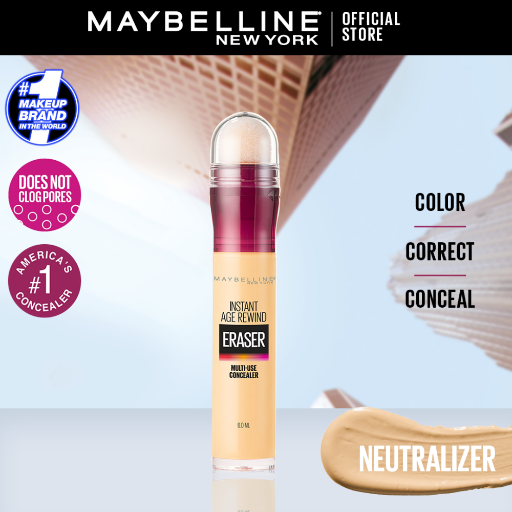 Maybelline New York Instant Eraser 12HR Multi-use 2-in-1 Concealer & Treatment, Full Coverage - 150 Neutralizer - Main Image