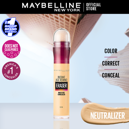 Maybelline New York Instant Eraser 12HR Multi-use 2-in-1 Concealer & Treatment, Full Coverage - 150 Neutralizer - Main Image
