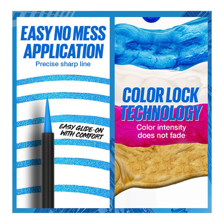 Maybelline Tattoo Play Liquid Eyeliner, Waterproof, 2.1ml, Switch-Metallic Blue - Image 5