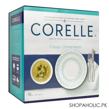 corelle classic dinnerware set, bay garden 16 pack, 16s byg ph image2