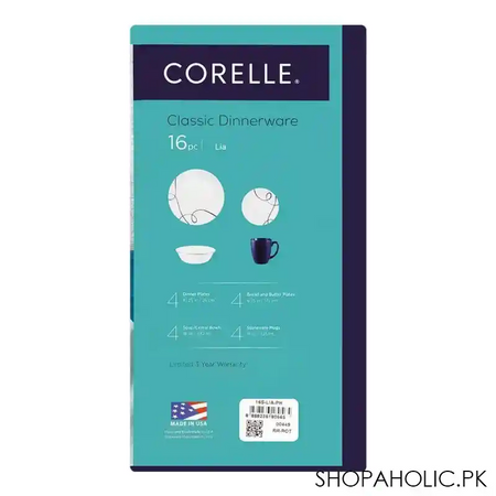 corelle classic dinnerware set, lia 16 pack, 16s lia ph image3