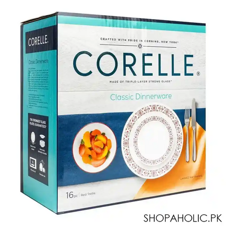 corelle classic dinnerware set, red trellis 16 pack, 16s rtl ph image2