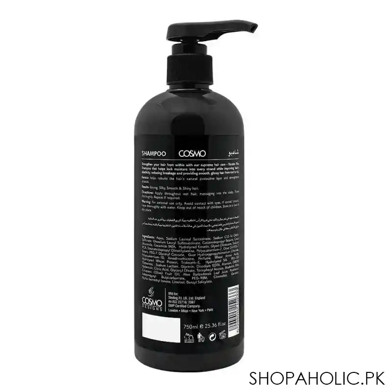 cosmo beaute strength keratin plus shampoo, reduces damage & breakage, 750ml image2