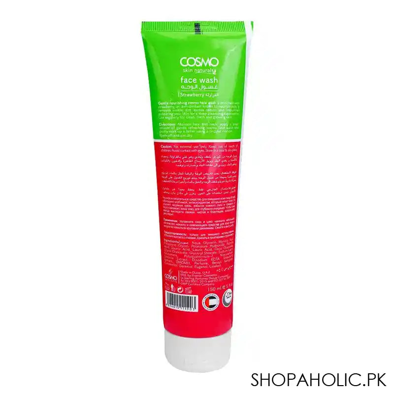 Cosmo Beauty Strawberry Face Wash, 150ml - Image 3