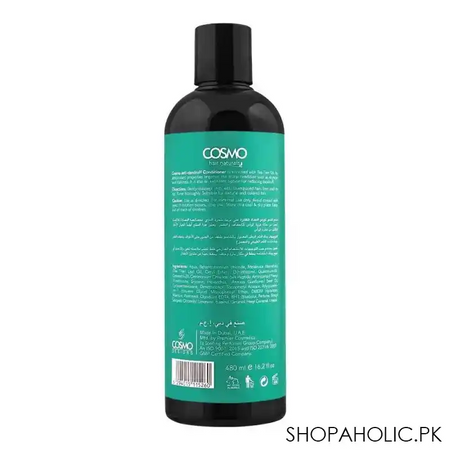 cosmo hair naturals anti dandruff tea tree oil conditioner, hair & scalp therapy, 480ml image2