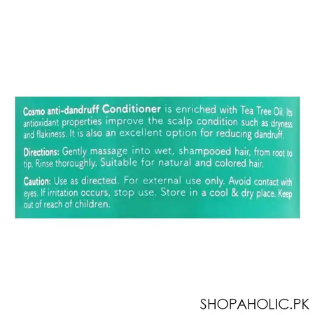 cosmo hair naturals anti dandruff tea tree oil conditioner, hair & scalp therapy, 480ml image3
