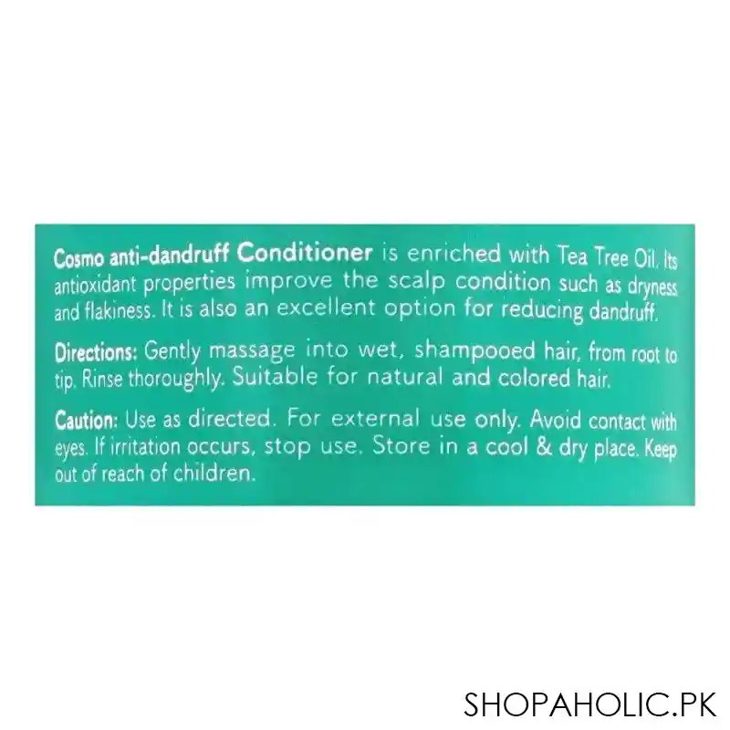 cosmo hair naturals anti dandruff tea tree oil conditioner, hair & scalp therapy, 480ml image3