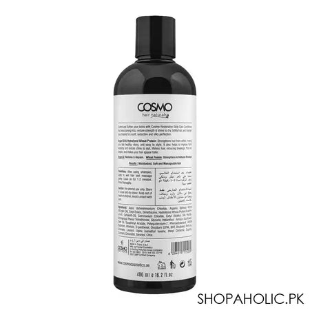 Cosmo Hair Naturals Gentle Daily Care, Argan Oil & Wheat Protein Conditioner, Strengthens & Repairs Hair, 480ml - Image 2