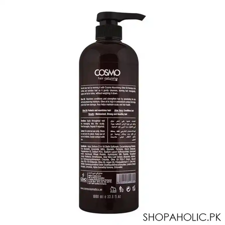 cosmo hair naturals olive oil nourishing shampoo, reduce hair breakage, 1000ml image2