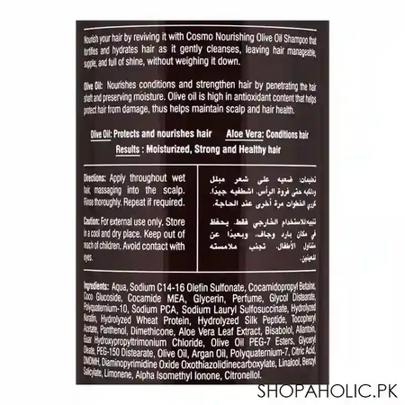 cosmo hair naturals olive oil nourishing shampoo, reduce hair breakage, 1000ml image3