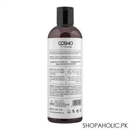 cosmo hair naturals soothing avocado conditioner, combat dry & damaged hair, 480ml image2