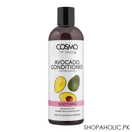 cosmo hair naturals soothing avocado conditioner, combat dry & damaged hair, 480ml main image