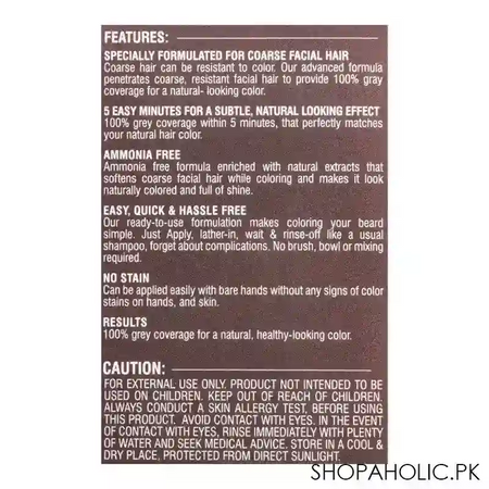 cosmo men beard & moustache color shampoo, effective & long lasting, dark brown image3