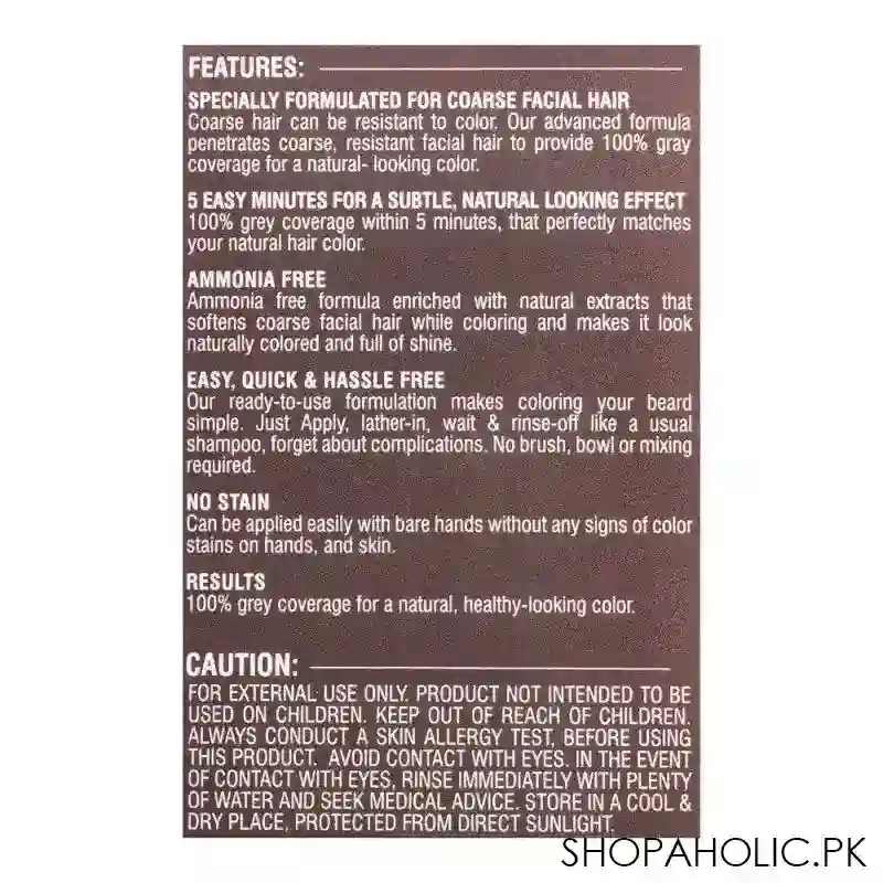 cosmo men beard & moustache color shampoo, effective & long lasting, dark brown image3