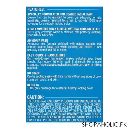 cosmo men beard & moustache color shampoo, effective & long lasting, natural black image3