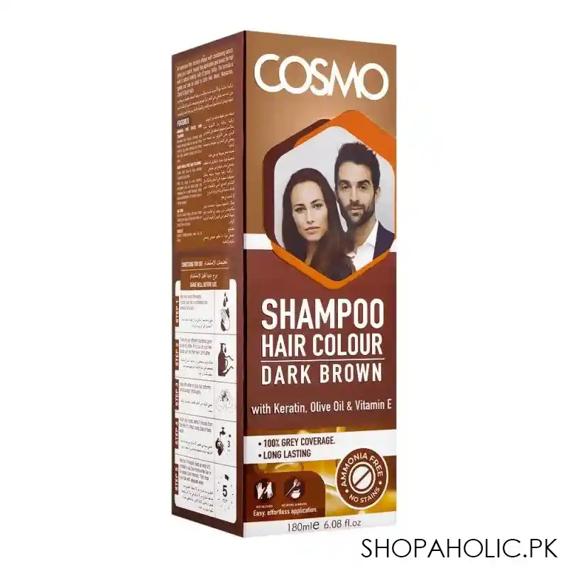 cosmo shampoo hair color, dark brown, 180ml main image