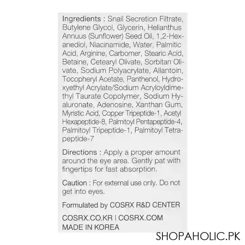 COSRX Advanced Snail Peptide Eye Cream, 25ml - Image 5