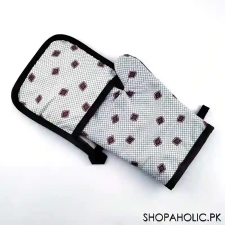 cotton oven glove with pot holder image3
