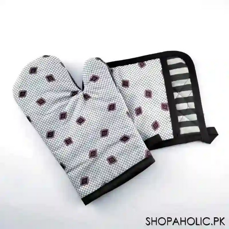 cotton oven glove with pot holder image4