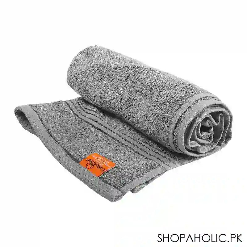Cotton Tree Combed Cotton Bath Towel, 70x140cm, Light Grey - Image 2
