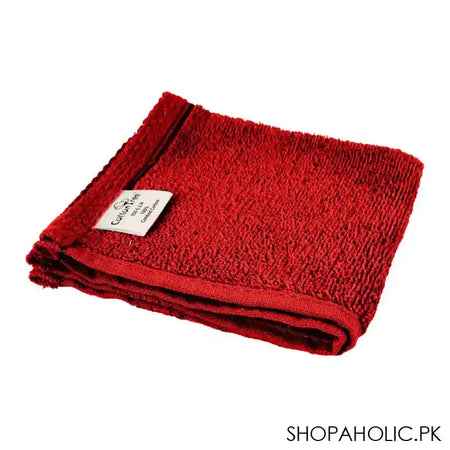 Cotton Tree Combed Cotton Wash Towel, 30x30cm, Maroon - Image 2