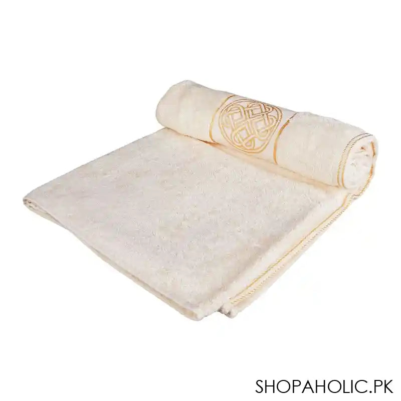 Cotton Tree Jacquard New Fancy Bath Towel, 70x140, Off White - Image 2