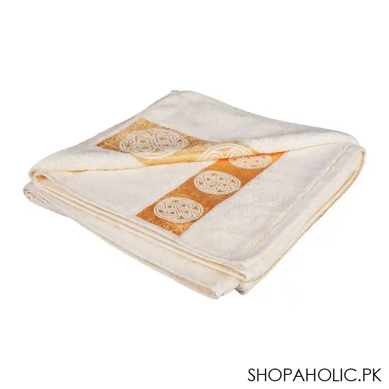 Cotton Tree Jacquard New Fancy Bath Towel, 70x140, Off White - Main Image