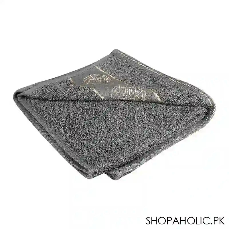 Cotton Tree Jacquard New Fancy Hand Towel, 50x100, Dark Grey - Main Image