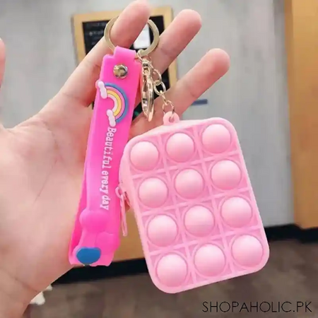 creative silicone decompression pop it toy keychain image2