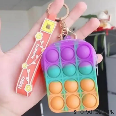 creative silicone decompression pop it toy keychain main image