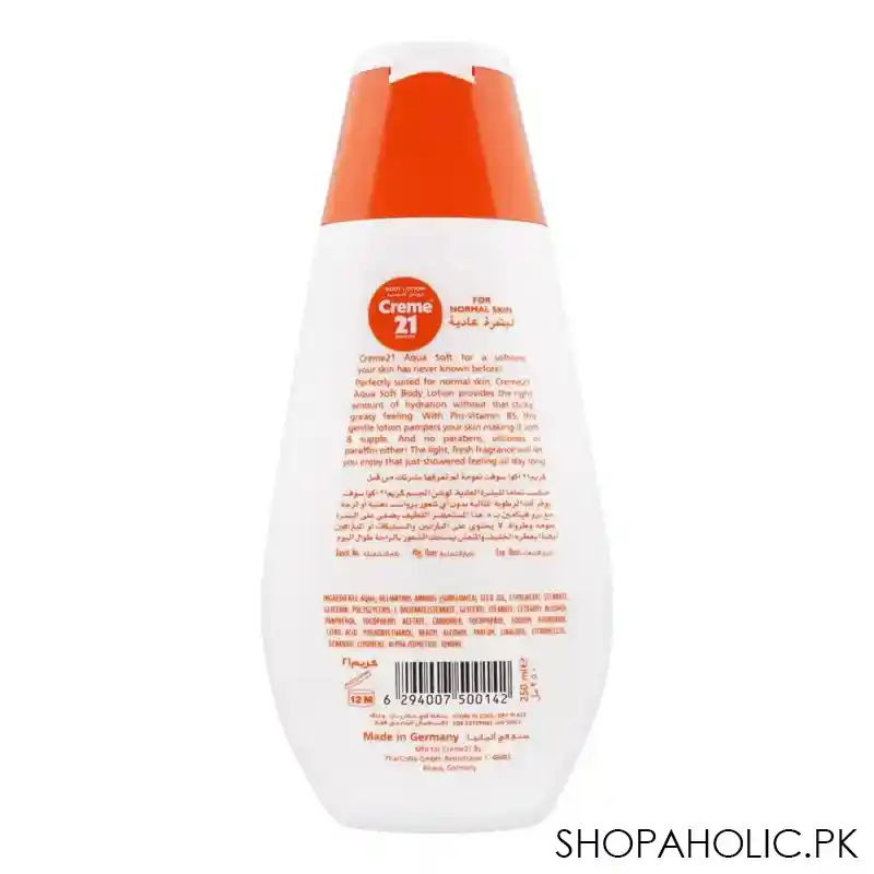 creme 21 aqua soft pro vitamin b5 body lotion, 250ml image2